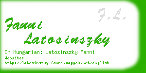 fanni latosinszky business card